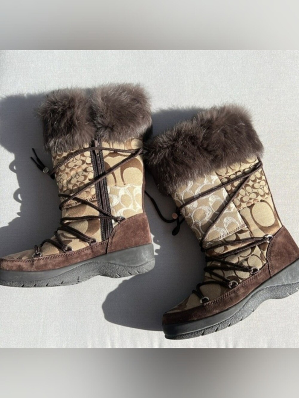 Coach Laurilyn Brown Winter Boots Size 7 - Picture 4 of 12